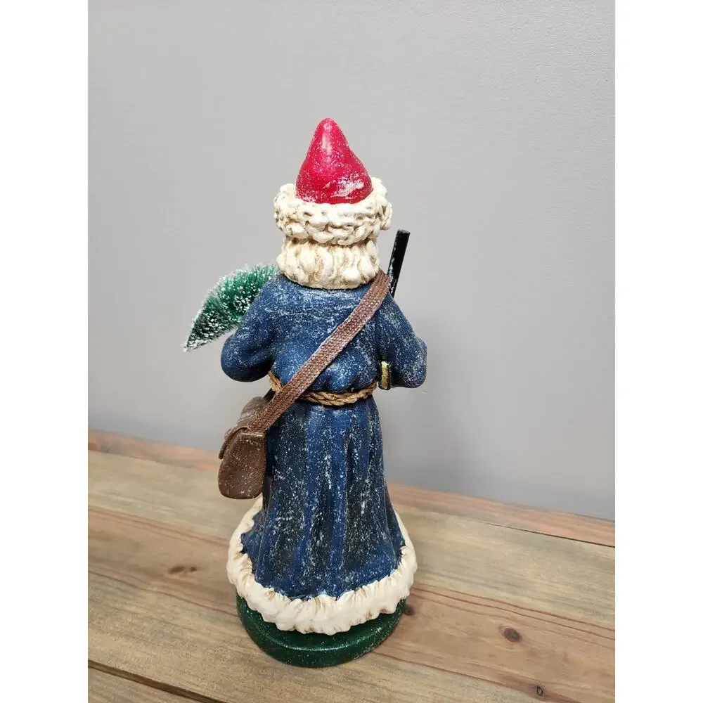 Department 56 Santa Holding Tree Bag & Stick Statue Figure for Mantle Table 12
